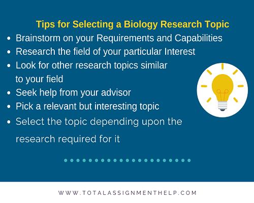 tips for selecting a biology research topics