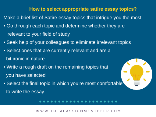 good topics for a satire essay