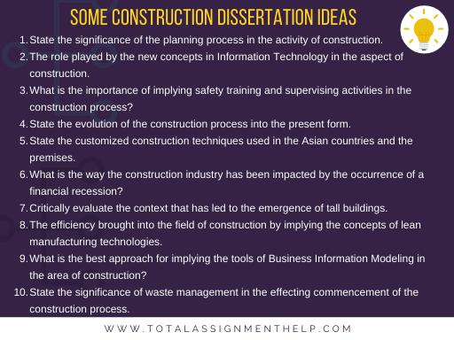 dissertation subjects construction