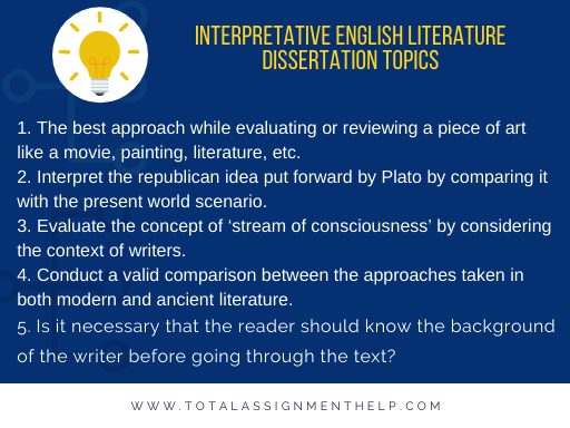 english literature dissertation ideas