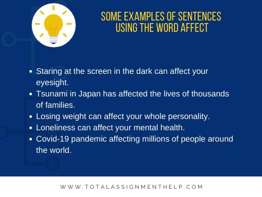 examples of sentences using word affect