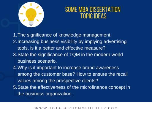 topics for dissertation in mba