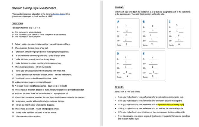 Appendices in reflective essay