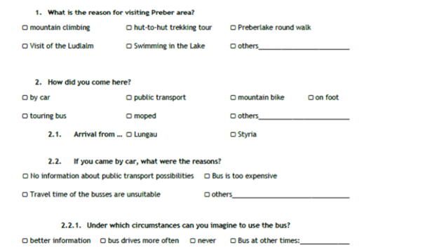 Appendix 2 in sustainable tourism assignment
