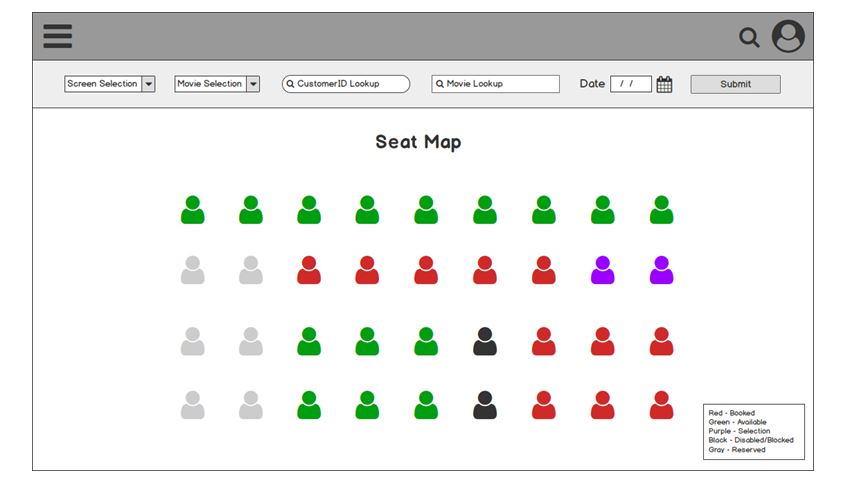 Cinema Hall seat map design