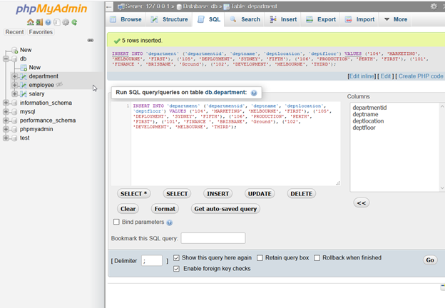 Entities in database 3