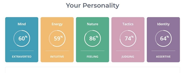 My personality test result
