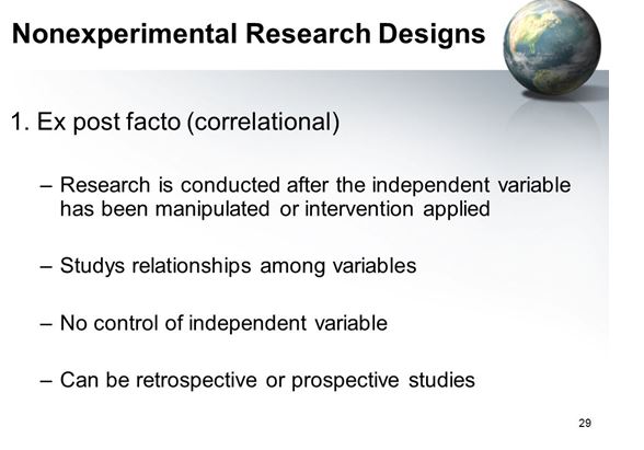 Non experimental research design
