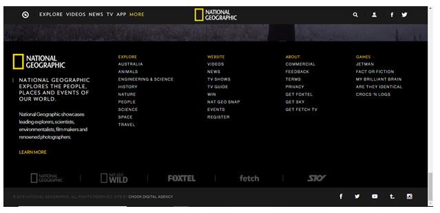 RWD for national geographic footer