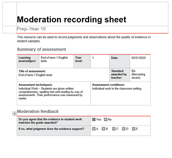 Reading Comprehension Classroom Performance