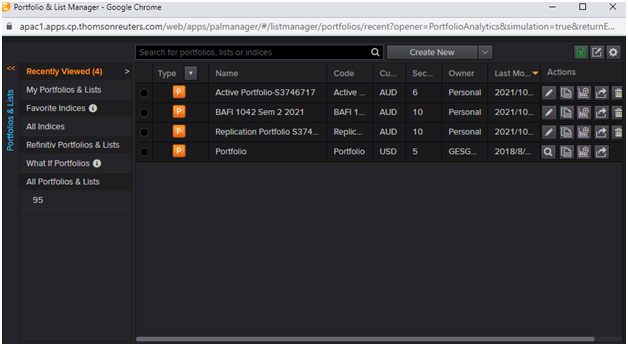 Selection of companies in portfolio management assignment