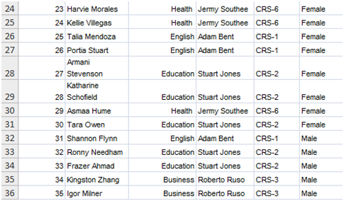 Version 1 Spreadsheet Created by the student