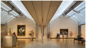 Kimbell Art Museum Interior with Natural Silver architecture essay