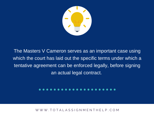 Masters V Cameron Law Case Study