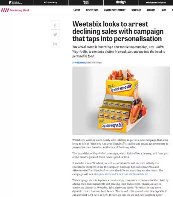 weetabix marketing management